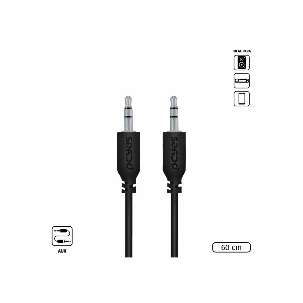 Cabo de Áudio P2 Macho x Macho 60cm PCYes - P35M-06 Truedata